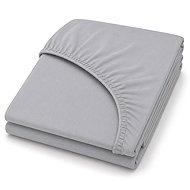 Mobytex ENTUZIA Mako-Jersey 90 × 200 cm, Light Grey - Bedsheet