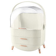 Verk 27168 Cosmetics Organiser with Drawers and Handle, White - Makeup Organiser