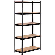 ModernHome G9040B Kovový regál 180 × 90 × 40 cm, černý - Shelving Unit