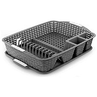 Mega Plast Dish Drainer, poly rattan, metallic grey - Draining Board