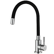 RETOO Kitchen tap, rotates 360 degrees, flexible, black and silver - Tap