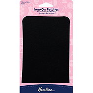 Hemline Nažehlovací džínová záplata 10 × 15 cm, 2 ks, černá - Iron-On Patch
