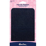 Hemline Iron-On Denim Patch 10×15cm, 2pcs, Dark Blue - Iron-On Patch
