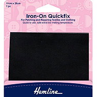 Hemline Nažehlovací záplata Quickfix 11 × 25 cm, černá - Iron-On Patch