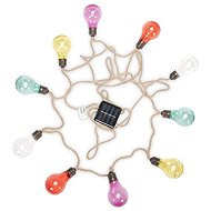 AVIDE Outdoor colour string lights 5m, 10 bulbs, warm light, solar - Light Chain