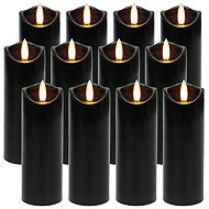 Ruhhy 26382 LED candle set 15cm, 12 pcs, black - LED Candle