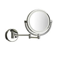 MÖVE Stainless steel wall-mounted magnifying makeup mirror with light silver - Makeup Mirror