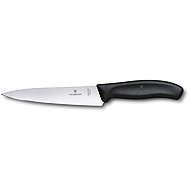 Victorinox Chef's Knife, Swiss Classic, 15cm, Plain Edge, Black, Blister Pack - Kitchen Knife