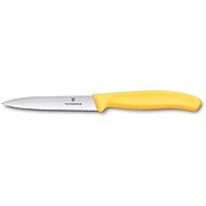 Victorinox Gemüsemesser, Swiss Classic, 10 cm, Wellenschliff, spitze Klinge, gelb - Küchenmesser