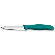 Victorinox Swiss Classic Paring Knife, 8cm, Plain Edge, Pointed Tip, Green - Kitchen Knife