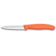Victorinox Swiss Classic Paring Knife, 8cm, Serrated Edge, Pointed Tip, Orange - Kitchen Knife