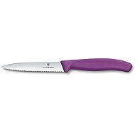 Victorinox Gemüsemesser, Swiss Classic, 8 cm, mit Wellenschliff, spitze Klinge, violett - Küchenmesser