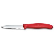 Victorinox Swiss Classic Paring Knife, 8cm, Serrated Edge, Pointed Tip, Red - Kitchen Knife
