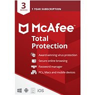 McAfee Total Protection for 3 Devices for 12 Months (Electronic License) - Antivirus