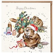 Wrendale Designs Christmas Beavers - Greeting Card