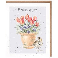 Wrendale Designs Linduška and Tulips - Greeting Card