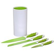 XAVAX Set of Kitchen Knives on a Rack, Green/White - Knife Set