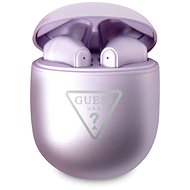 Guess True Wireless Triangle Logo BT5.0 4H Stereo Earphones Glossy Purple - Wireless Headphones
