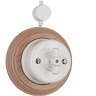 X-Site Porcelain switch, wood, rotatable, white - Light Switch