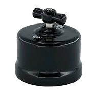 X-Site Porcelain wall switch, rotatable, black - Light Switch