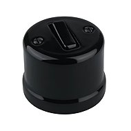 X-Site Retro ceramic wall switch black without frame - Light Switch