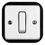 X-Site Retro switch ceramic square white without frame - Light Switch