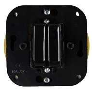 X-Site Retro double switch ceramic square black without frame - Light Switch
