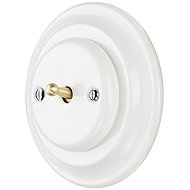 X-Site Retro lever switch metal white with frame - Light Switch