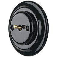 X-Site Retro metal lever switch black with frame - Light Switch