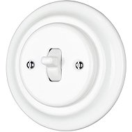 X-Site Retro switch ceramic lever white with frame - Light Switch