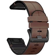 X-Site silikon/kožený pro Garmin QuickFit 26mm, hnědý - Watch Strap