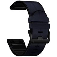 X-Site silikon/kožený pro Garmin QuickFit 22mm, černý - Watch Strap