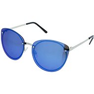 OEM Oversize Plate Sunglasses Silver Frames Blue Glasses - Sunglasses