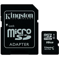 Kingston MicroSDHC 16GB Class 10 + SD Adapter - Memory Card