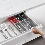 JOSEPH JOSEPH Duo Blox 7 851675 Variable drawer organiser grey/red - Cutlery Tray