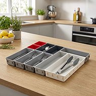 JOSEPH JOSEPH Duo Blox 10 851676 Variable drawer organiser grey/red - Cutlery Tray