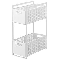 YAMAZAKI Kitchen Cabinet Organizer Tower 5218, white - Wardrobe Organiser