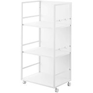 Yamazaki Tower 1419 Semi-closed mobile shelf, white - Cart