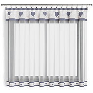 4sleep Finished curtain 300 × 140 cm - Heart on beige - Curtain
