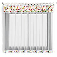 4sleep Finished curtain 300 × 140 cm - Flowers coloured - Curtain
