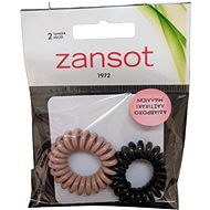 Zansot spiral elastic waterproof hair elastics 2 pcs black + light brown -  Hair Ties