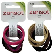 Zansot 2× elastic hair bands, fine fabric, 6 pcs, multicoloured 2 -  Hair Ties