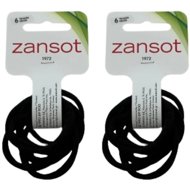 Zansot 2× elastic hair bands, fine fabric, 6 pcs, black -  Hair Ties