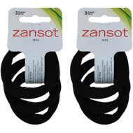 Zansot 2× elastic hair bands, fine fabric, 3 pcs, black -  Hair Ties