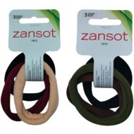 Zansot 2× elastic hair bands, fine fabric, 3 pcs, multicoloured 1 -  Hair Ties