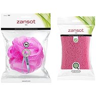 Zansot Medium mesh sponge pink + Soft sponge red - Sponge