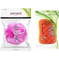 Zansot Medium Mesh Sponge Pink + Anticellulite and Soft Sponge - Sponge