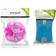 Zansot Medium mesh sponge pink + Soft sponge blue - Sponge