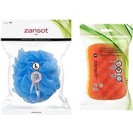 Zansot Large Mesh Sponge Blue + Anticellulite and Soft Sponge - Sponge
