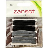 Zansot Elastic hair elastics, fabric, 8 pcs, black + grey -  Hair Ties